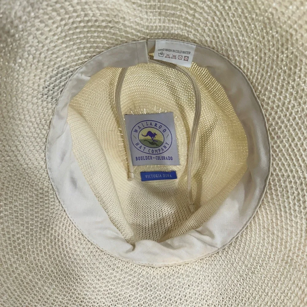 Wallaroo Hat Company Victoria Diva Sun Hat Women One Size Cream Tan Wide Brim